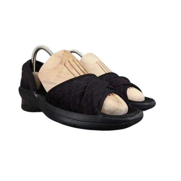 Bzees Shoes Womens 8 Slip On Peep Toe Loafers Remix Comfort Fashion Casual Black - Picture 1 of 13
